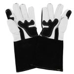 China High Quality 14" Black And White Cowhide Sheepskin Leather Garden Gloves Supplier | Dtlabor