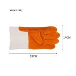 China High Quality 35cm Palm Cowhide Arm Microfiber Leather Welding Gloves Supplier | Dtlabor