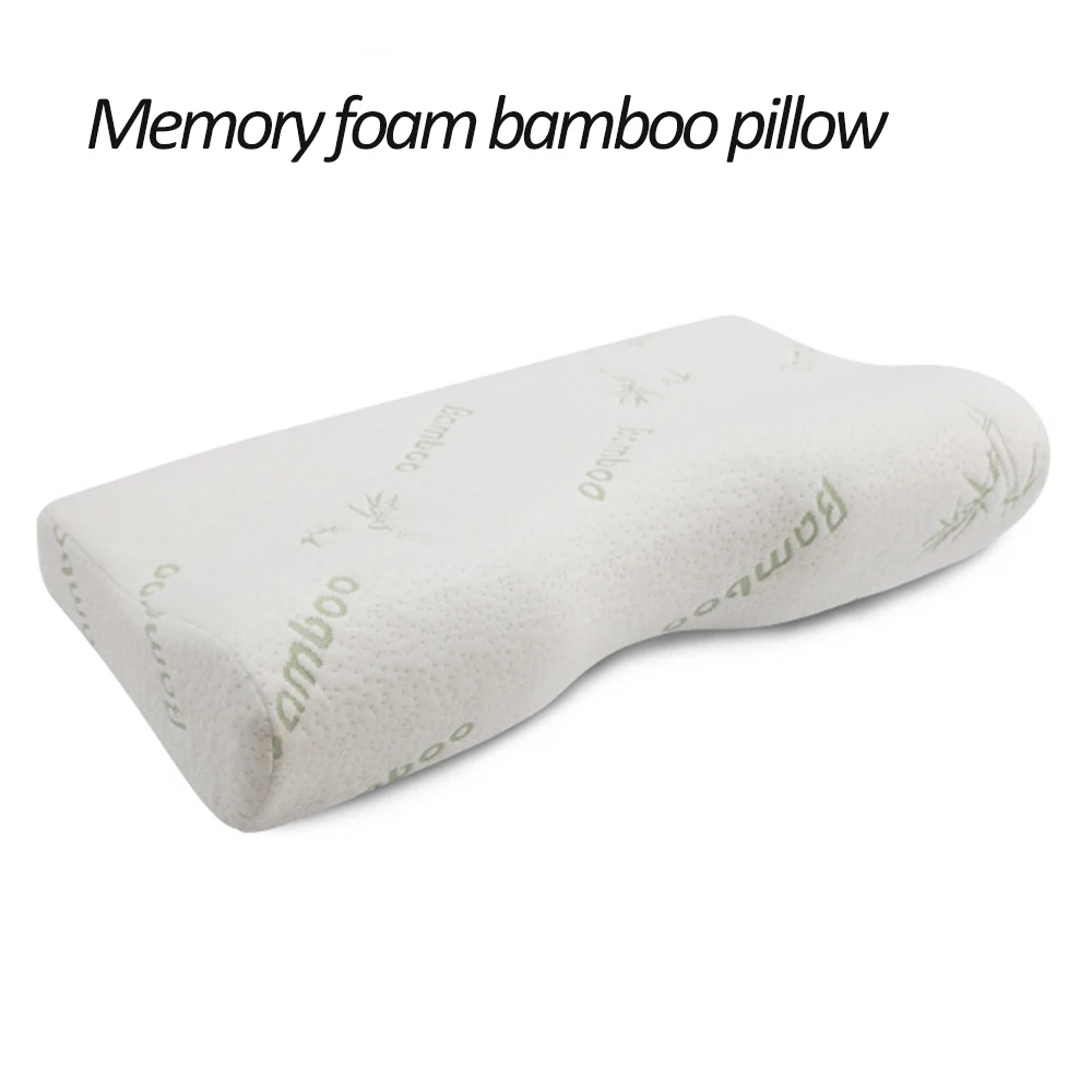Ergonomic Adjustable Butterfly Shape Queen Size Memory Foam Orthopedic Sleeping Contour Pillow Solid ສະບາຍທ້ອງກັບຄືນໄປບ່ອນ