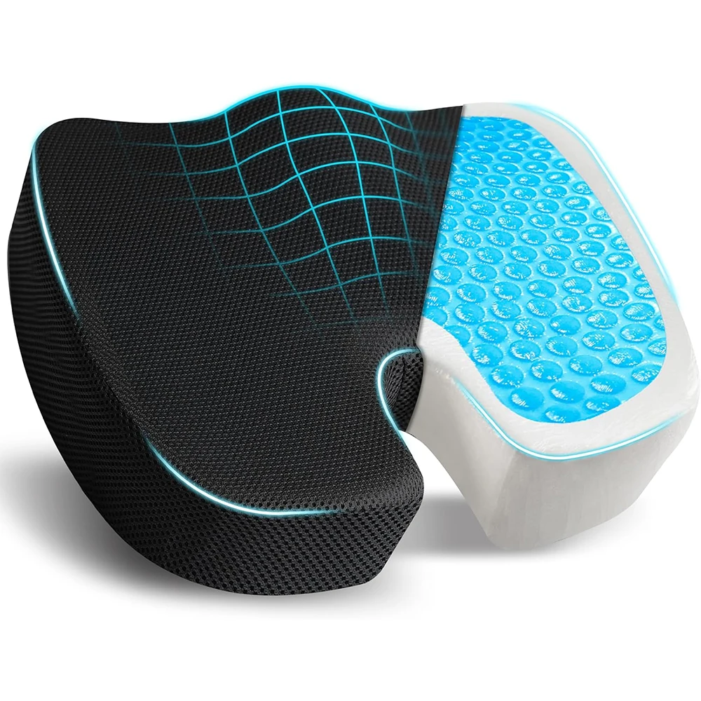 ຜູ້ຜະລິດຂາຍຍົກ Cooling Gel Seat Cushion Orthopedic Coccyx for Office Chair Car Relieves Lumbar Pillows Seat Cushions