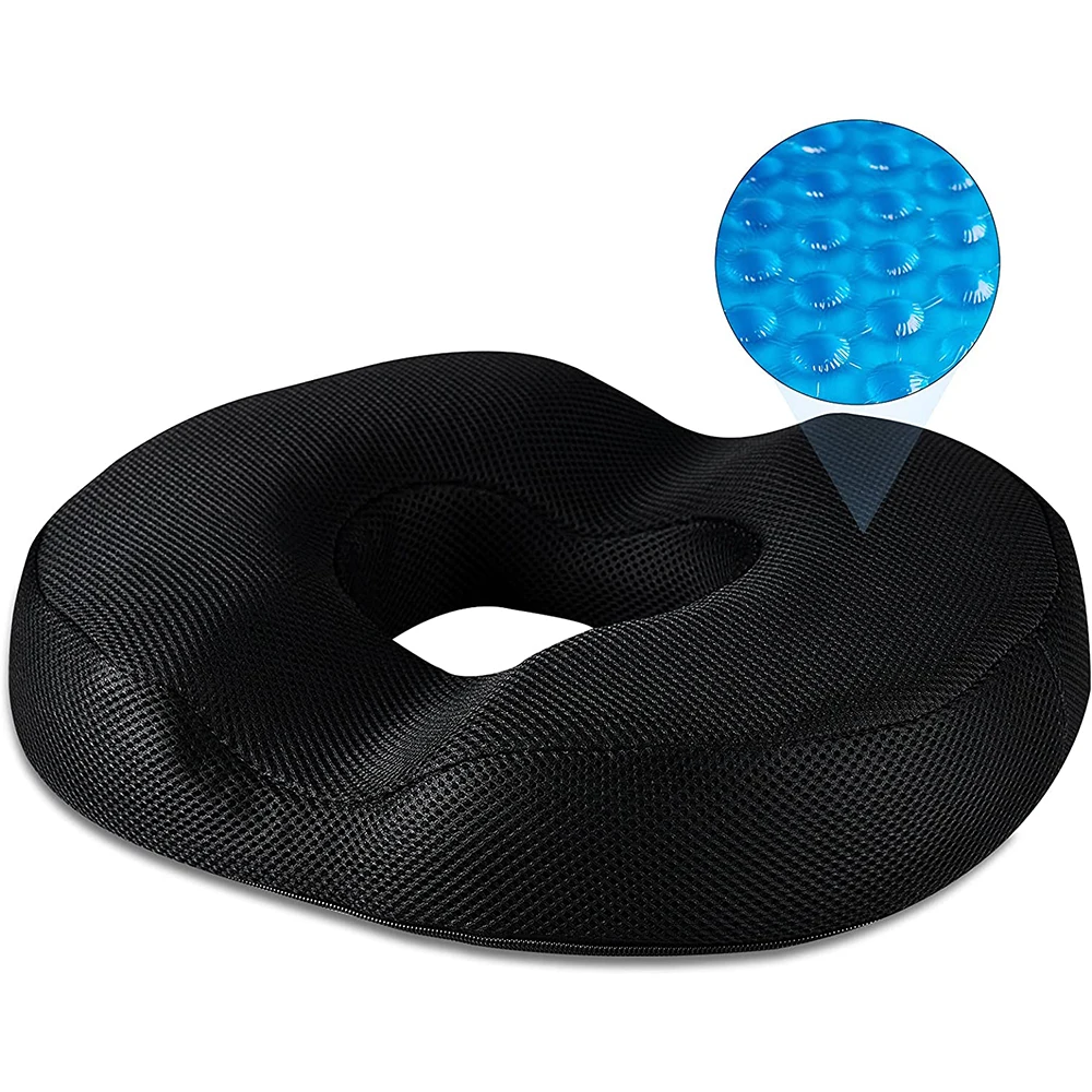 Ergonomic Office Chair Car Seat Cushion Cooling Gel Memory Foam Donut Seat Non-Slip Bottom Cover Lumbar Pillows Seat Cushions