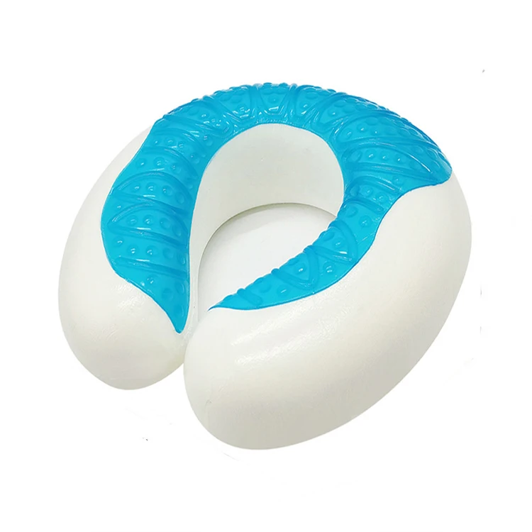 Super Soft Airplane Memory Foam Travel U Shape Travel Neck Pillow with Cooling Gel