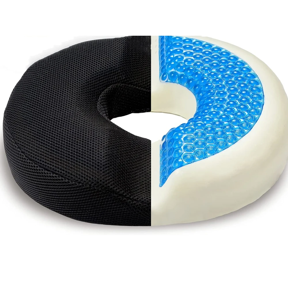 Orthopedic Donut Seat Cushion Inotonhodza Gel Memory Foam Eco-inoshamwaridzika Anti-Dust Mite Inobvisika Washable Kudzvinyirira Relief CE