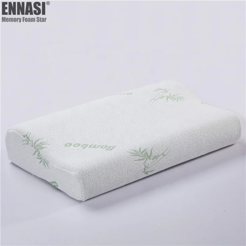 Home Use Special Shape Bamboo Memory Foam Convex Neck Protecting Well Sleep Bamboo Pillow with Memory Foam Set