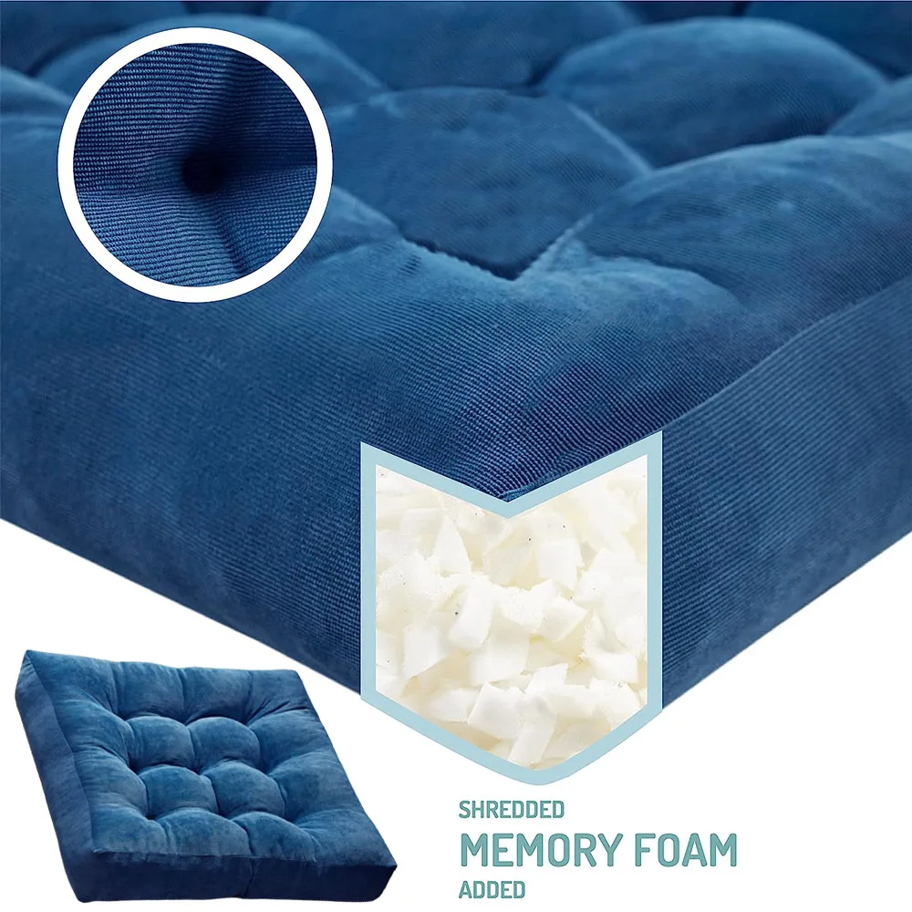 Customized shredded Memory Foam ຊັ້ນນອກ Cushion Square Orthopedic Pillow ສໍາລັບການສະຫນັບສະຫນູນທີ່ດີ