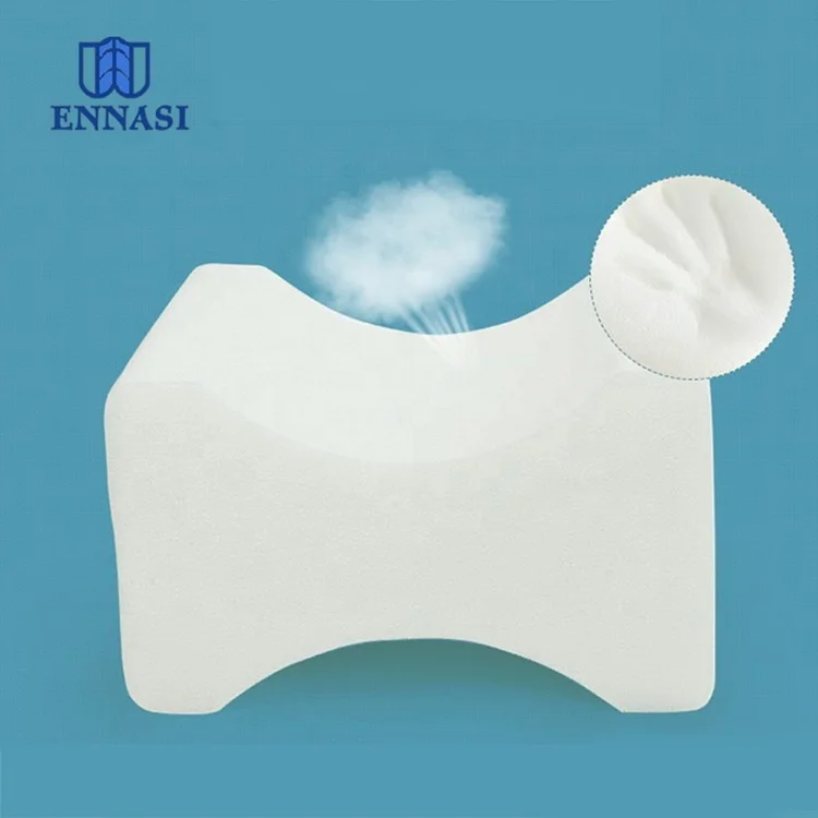 Diz Rahatlaması için Tasarlanmış Örme Kapaklı Ergonomik Hafızalı Köpük Bacak Dayanağı Kama Yastığı
