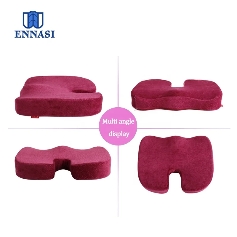 Coccyx Orthopedic Memory Foam Seza biraon'ny fiara Seza Cushion Fanaintainan'ny rambony fanaintainan'ny seza Cushion miaraka amin'ny Anti-slip