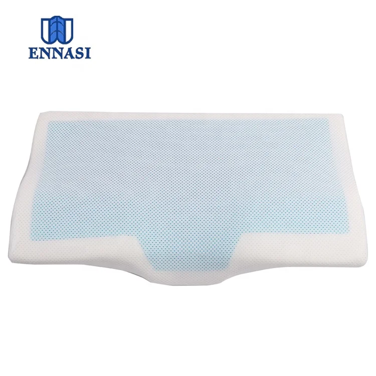 Ergonomic High-Density Ice Cooling Gel Pillow Adjustable Wave Contour Shape Solid Pattern ho an'ny fanaintainan'ny vozony