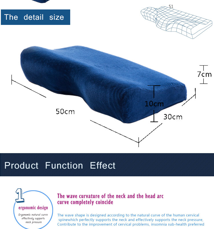 ແບບທີ່ທັນສະໄຫມ Memory Foam Butterfly ນອນຕຽງນອນ Pillow Plant Pattern ສໍາລັບການພັກຜ່ອນຄໍ