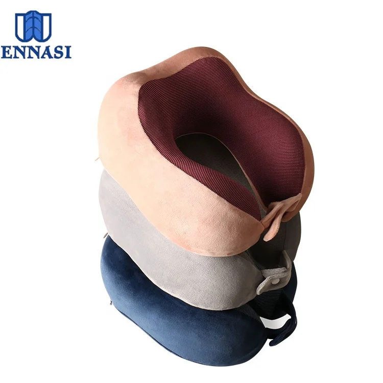 Ennasi UP-012 หมอนรองคอเมมโมรี่โฟมรูปตัว U นุ่มที่ผ่านการรับรอง CE โพลีเอสเตอร์ 100% เครื่องบินใช้รถถอดซักได้ไม่มี