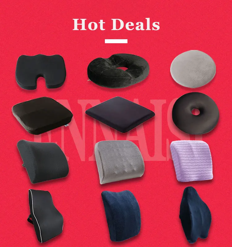 Seza biraon'ny ergonomic Car Seat Cushion Mamporisika Orthopedic Memory Foam Wedge Lumbar Pillows Seza Cushion ho an'ny fanerena