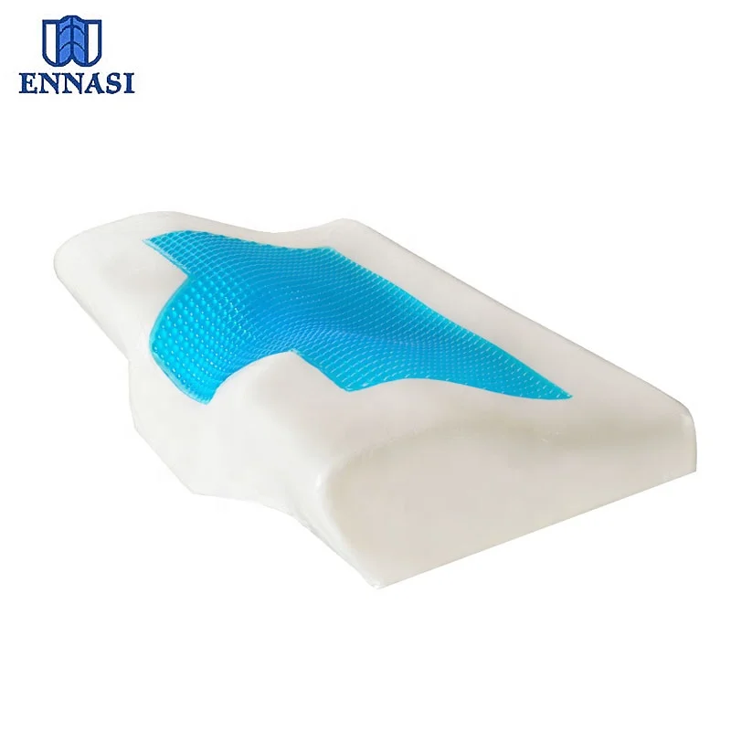 ຂາຍຮ້ອນ Visco Elastic Memory Foam Pillow Neck Contour Shape Cooling Gel Cervical Pillow ສໍາລັບກະເພາະອາຫານ, ກັບຄືນໄປບ່ອນ, ນອນຂ້າງ