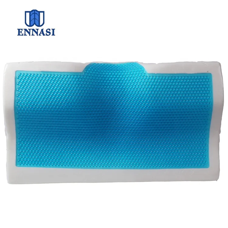 Ergonomic High-Density Ice Cooling Gel Pillow Adjustable Wave Contour Shape Solid Pattern ho an'ny fanaintainan'ny vozony