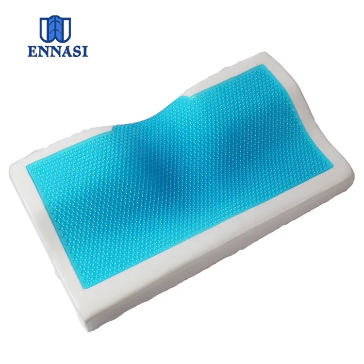 Ergonomic High-Density Ice Cooling Gel Pillow Adjustable Wave Contour Shape Solid Pattern ho an'ny fanaintainan'ny vozony