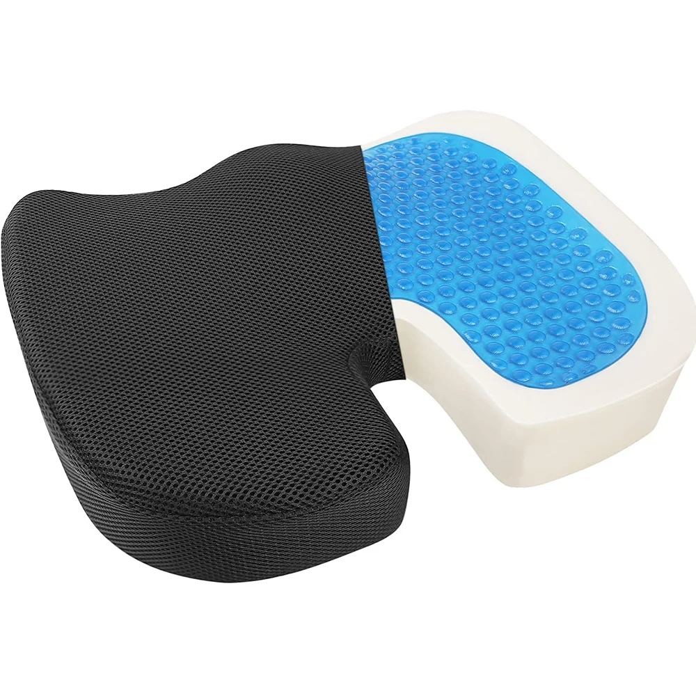 Ergonomic Cooling Gel Memory Foam Office Chair Car Seat Cushion Orthopedic Spine ສະຫນັບສະຫນູນຄວາມສະດວກສະບາຍແລະການບັນເທົາທຸກ