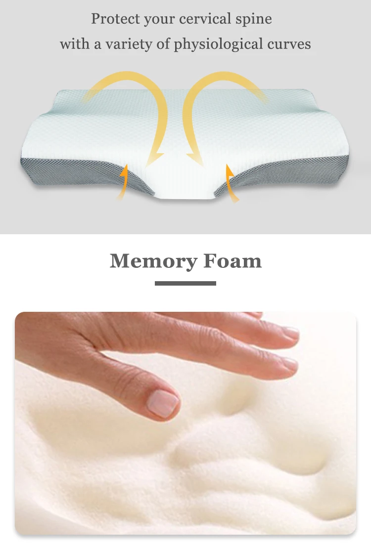 New Memory Foam استاندارد بالش گردن کانتور گردن بالش گوه ای با هتل