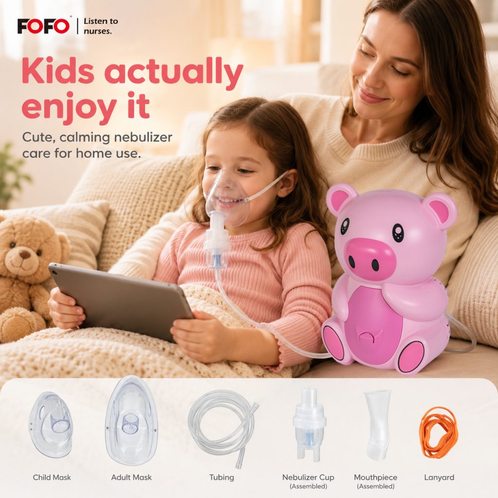 Cute Pig Nebulizer for Baby Asthma Relief Home Travel BC68005-PG