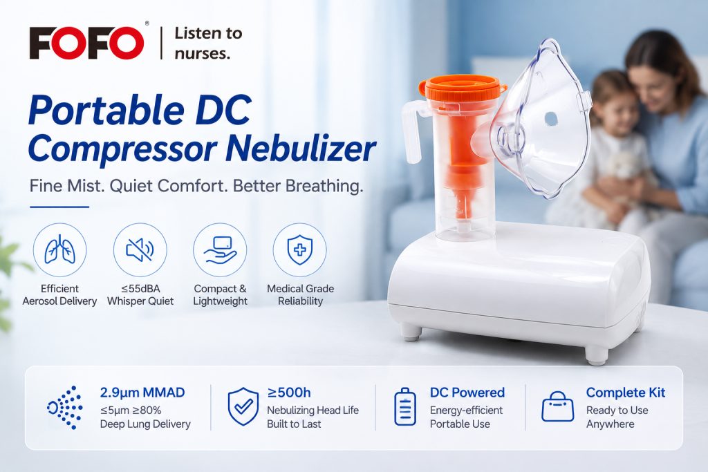 Mini Compressor Nebulizer Machine 2.9μm MMAD BC68006-DC2