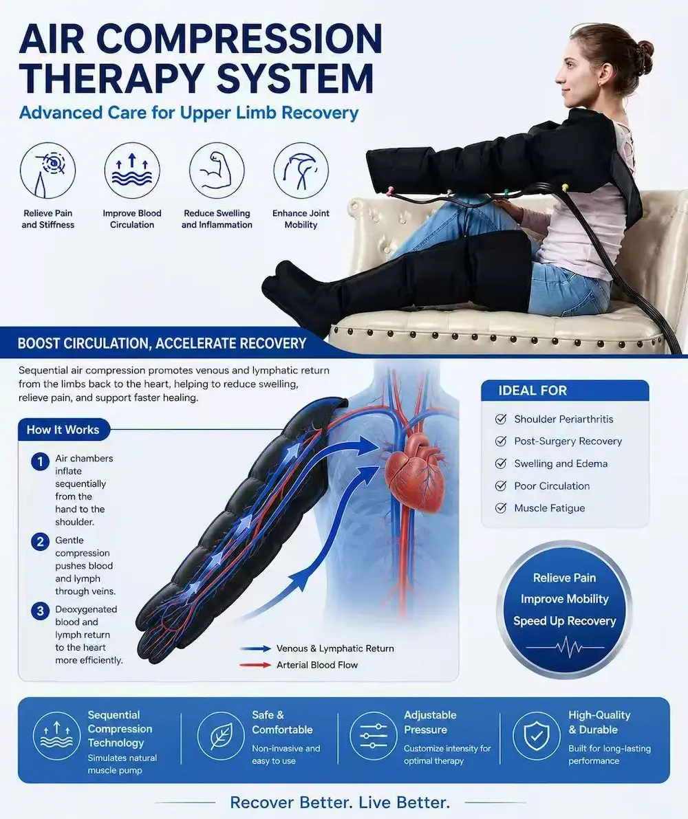 FOFO air compression leg massager boots with smart controller and air hose connection