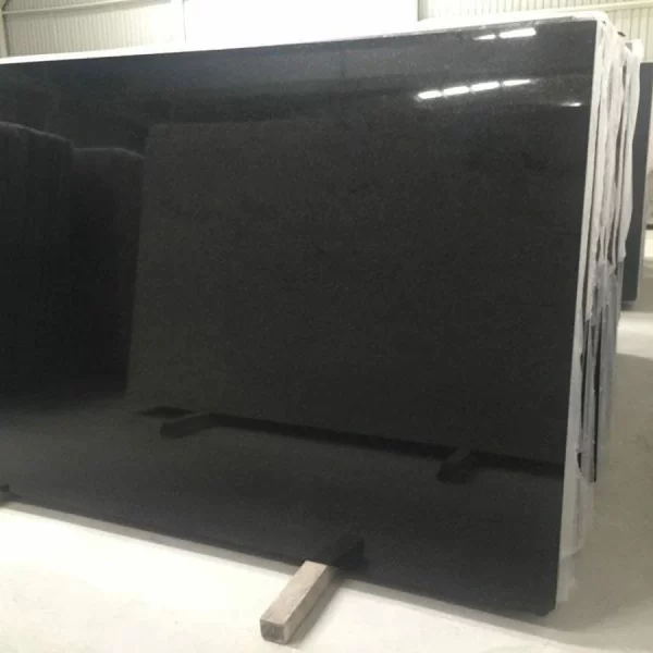 Jet Black Granite Slab mo le Faleta'ele