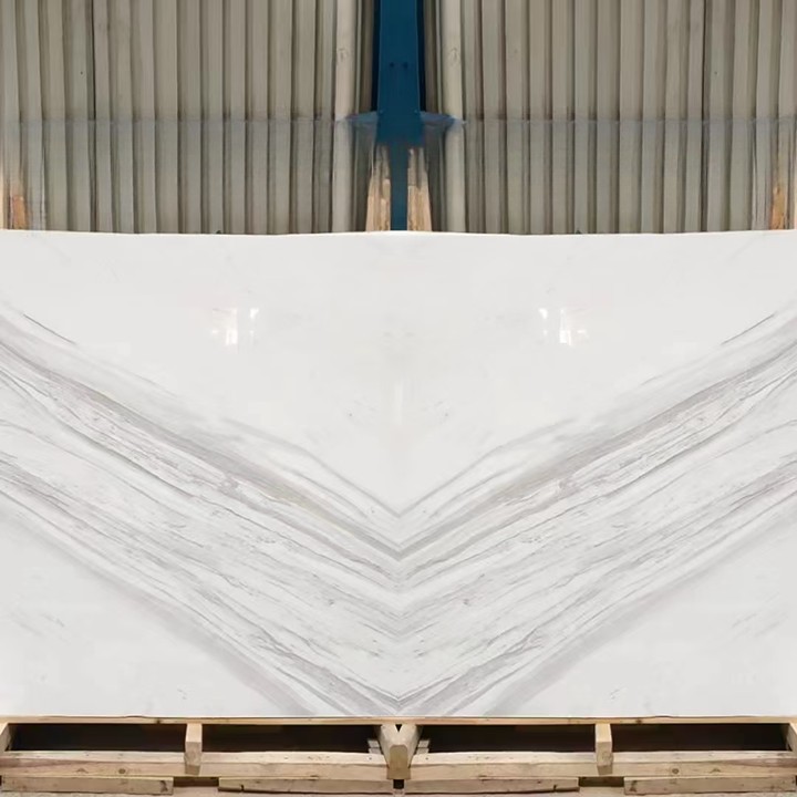 Volakas White Marble Bookmatch - down