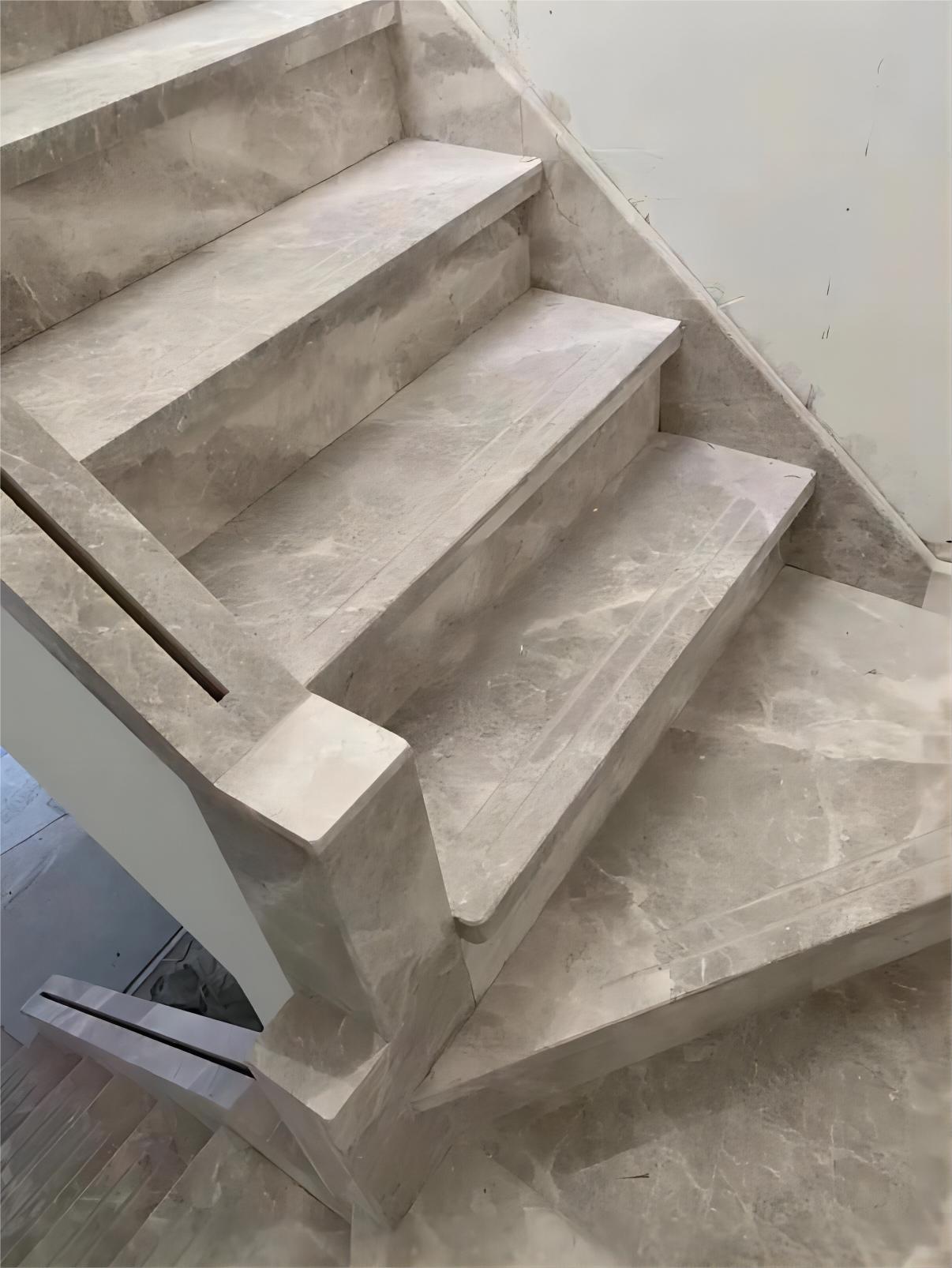Tundra Grey Marble step project