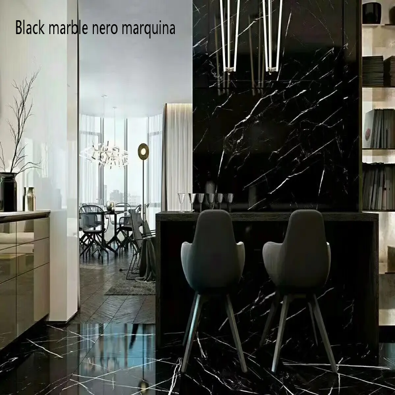 Đá cẩm thạch Nero Marquina