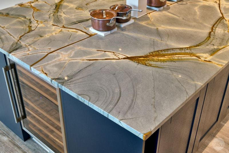 Comptoir en quartzite Roma bleu