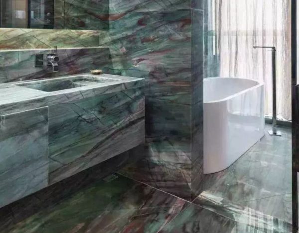 Gaya Green Quartzite Bathroom