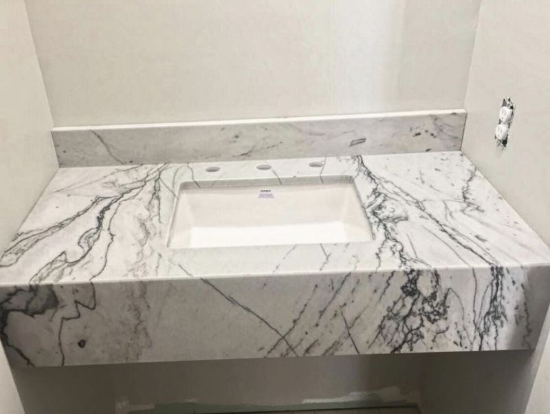 Dessus de vanité en quartzite blanc Infinity