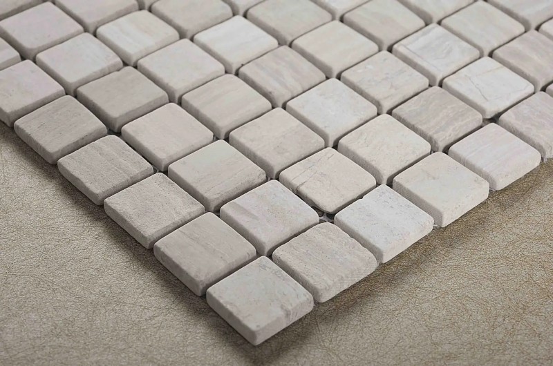 white wooden marble mosaic
