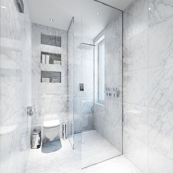 Bianco Gioia marble bathroom