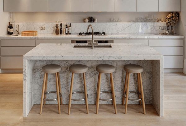 Bianco Gioia marble kitchen