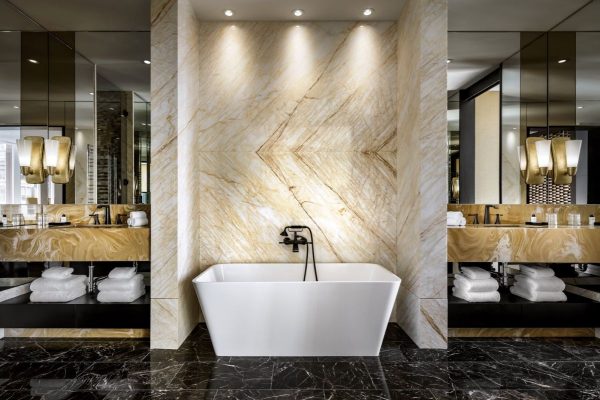 Golden Spider Marble Bathroom