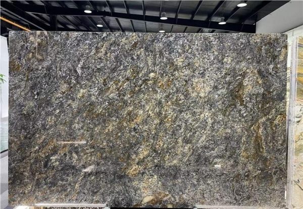 Platinum Black granite slab side view