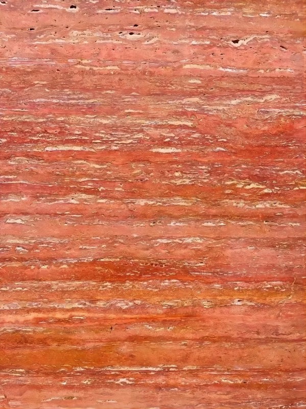 Red Travertine slab Close up