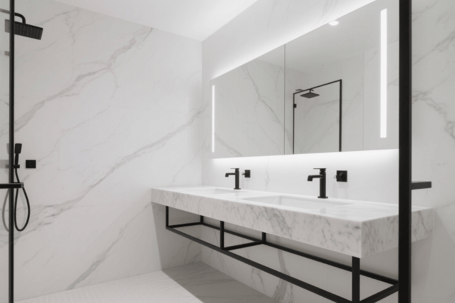 Carrara marble minimalist design