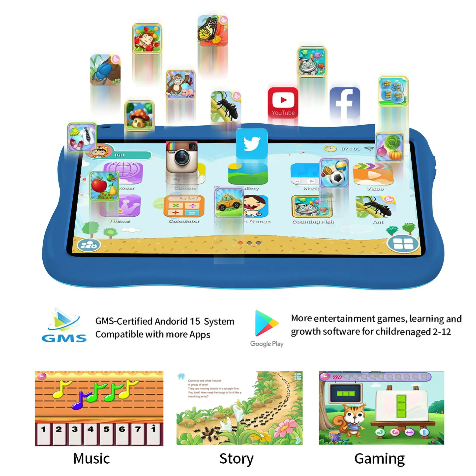 Tablet Bocah-bocah 7 Inch kanthi Kontrol Parental 3