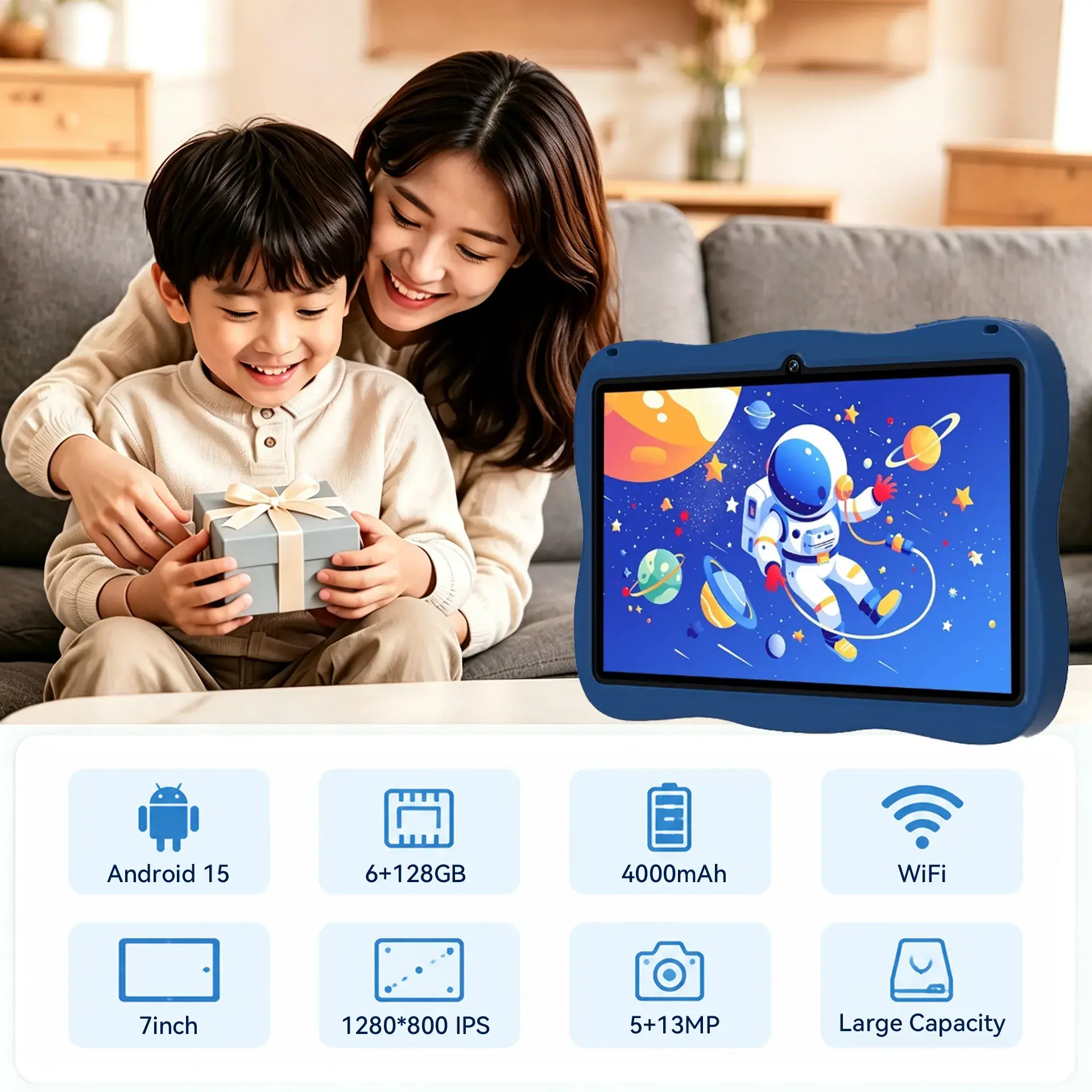 Tablet Bocah-bocah 7 Inch kanthi Kontrol Parental 8