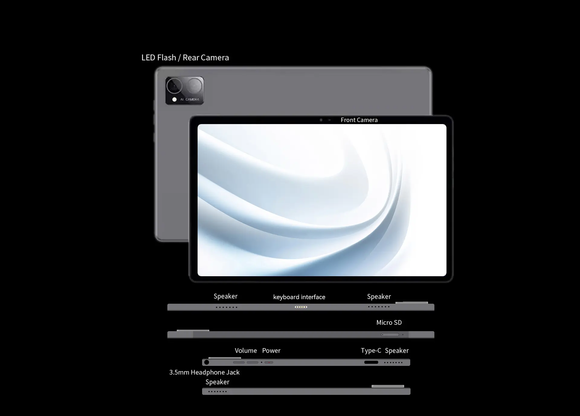 Slim Létt Gisentec GS1036 Android spjaldtölva9