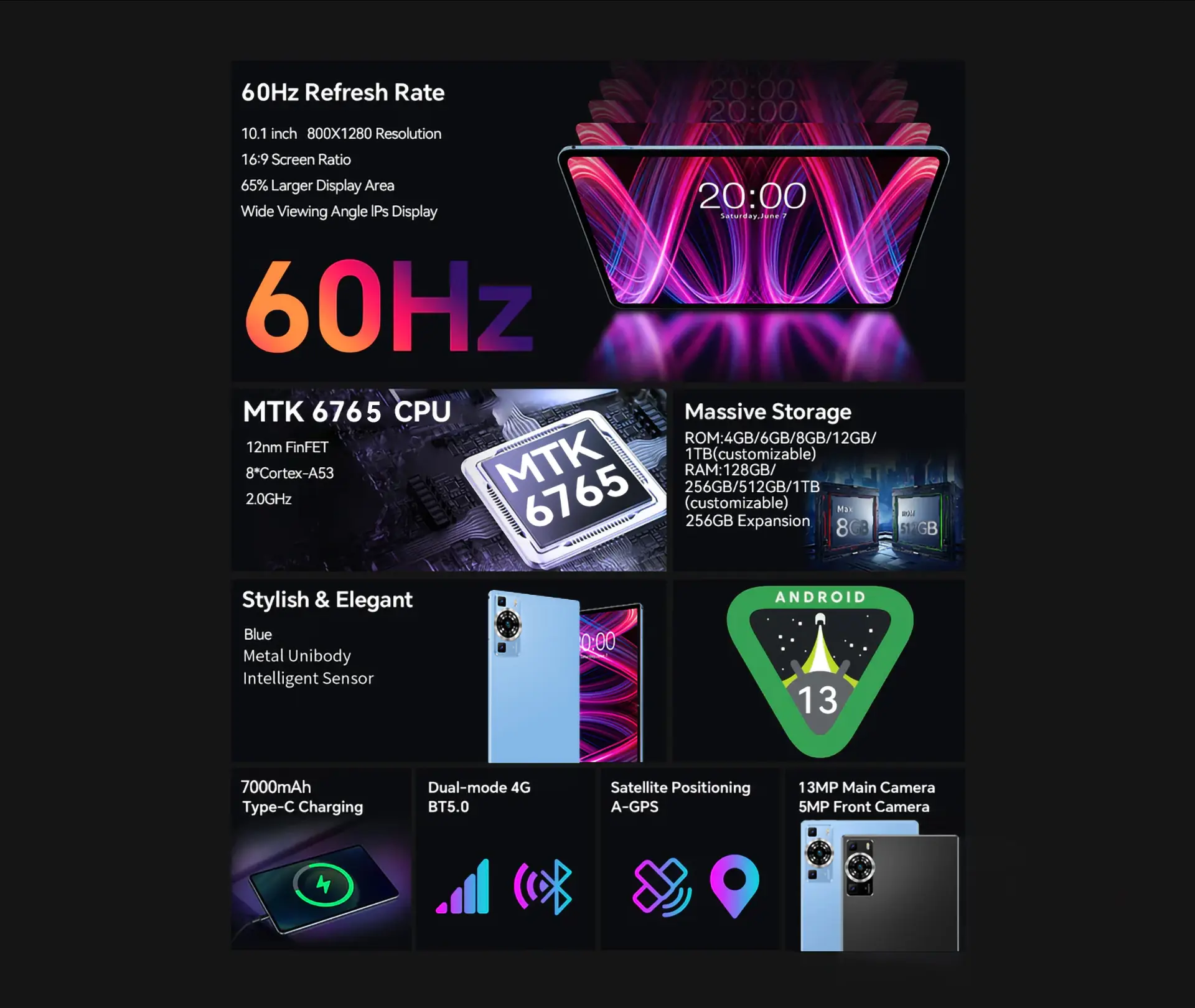 Y02 Taşınabilir Akıllı Tablet 10,1 İnç10