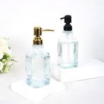 Square Glass Soap Dispenser Bottle With 304 Stainless Steel Pump Antique Design Shampoo Bottle | Honghua Glass