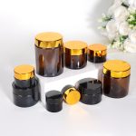 Wholesale Round Amber Cosmetic Jars 5-500g Empty Glass Cream Jar Factory, Supplier | Honghua Glass