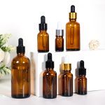 Amber Essential Oil Dropper Bottle Glass With Lid -