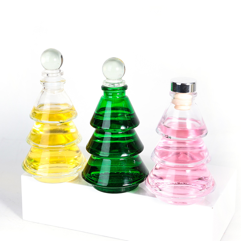 Christmas Tree Diffuser Bottle 80ml Glass Green aromatherapy bottle