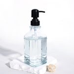 Square Glass Soap Dispenser Bottle With 304 Stainless Steel Pump Antique Design Shampoo Bottle | Honghua Glass