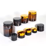 Wholesale Round Amber Cosmetic Jars 5-500g Empty Glass Cream Jar Factory, Supplier | Honghua Glass