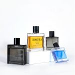 Flat Square Perfume Bottle 50ml 100ml Black Glass Cologne Perfume Spray Bottle -