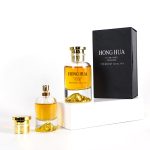 Gold Perfume Bottle 30ml 50ml 100ml Glass Cosmetic Spray Bottle With Lid | Honghua Glass