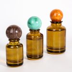 Amber Round Perfume Bottle 30ml 50ml 100ml With Ball Shape Cap | Honghua Glass